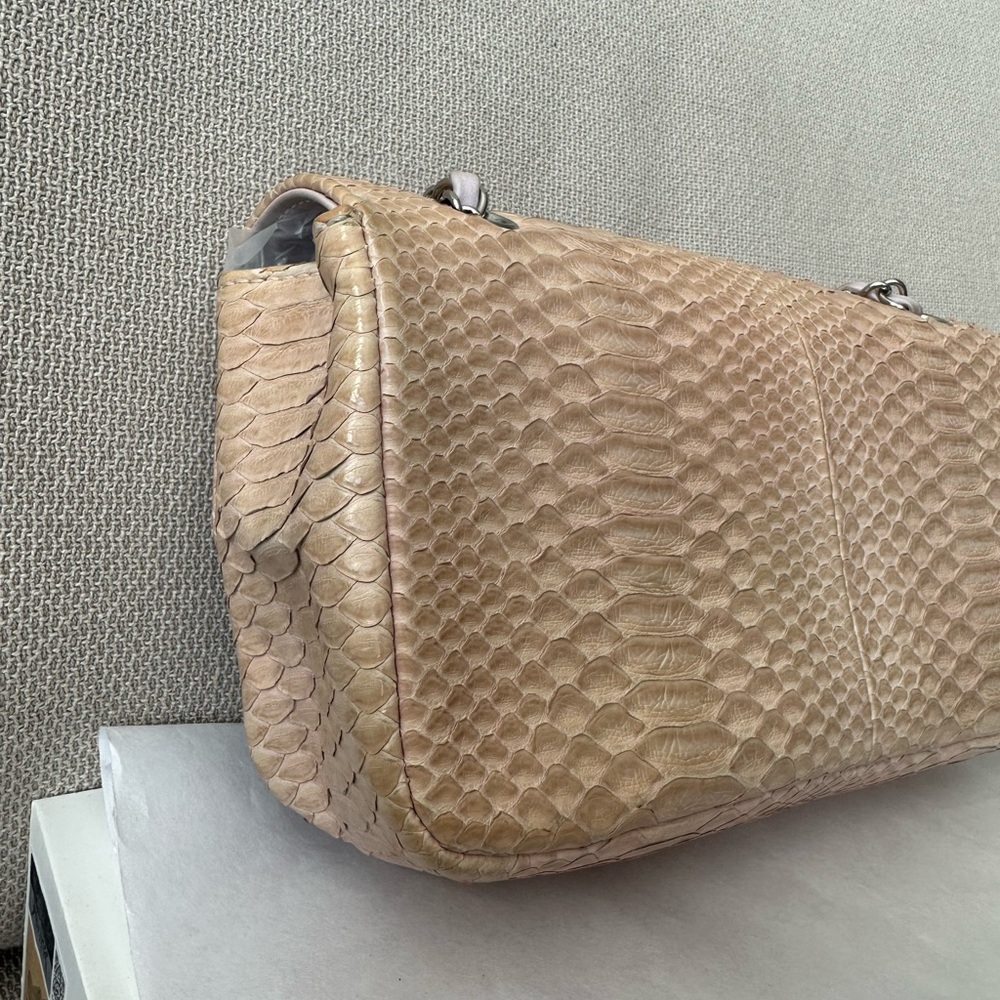 PRICE FIRM - 🌸CHANEL Classic Medium Python Flap Bag - Picture 6 of 15